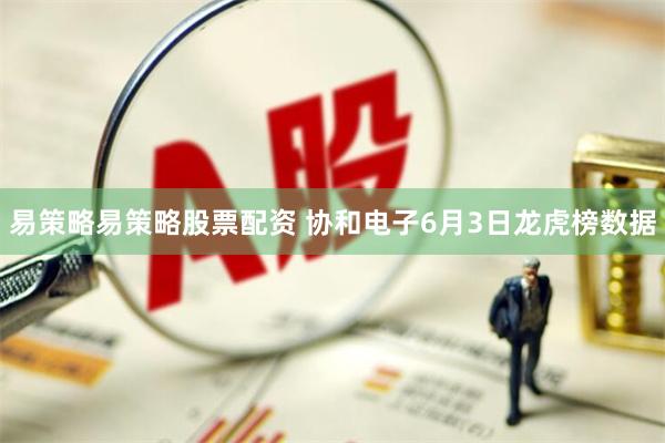 易策略易策略股票配资 协和电子6月3日龙虎榜数据