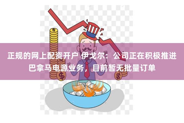 正规的网上配资开户 伊戈尔：公司正在积极推进巴拿马电源业务，目前暂无批量订单