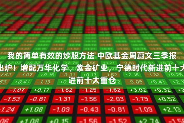 我的简单有效的炒股方法 中欧基金周蔚文三季报观点出炉！增配万华化学、紫金矿业，宁德时代新进前十大重仓